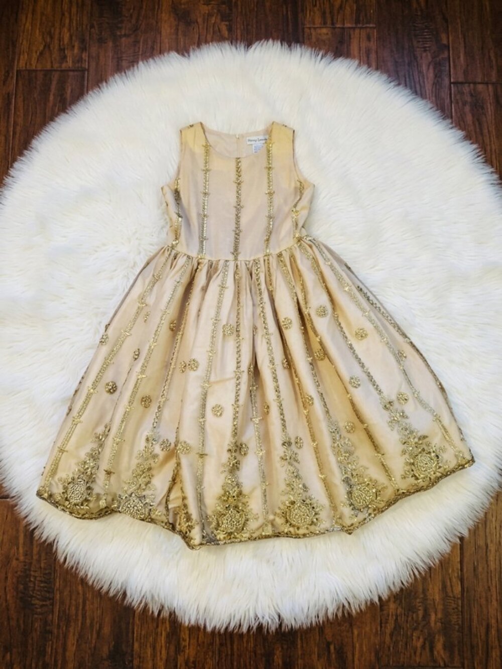 Chasing Fireflies Gold Regal Beaded Dress Size 14